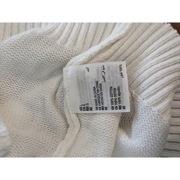 Karen Scott Turtleneck Sweater L Winter White Knit Women Relaxed Chunky Top Work - Picture 7 of 9